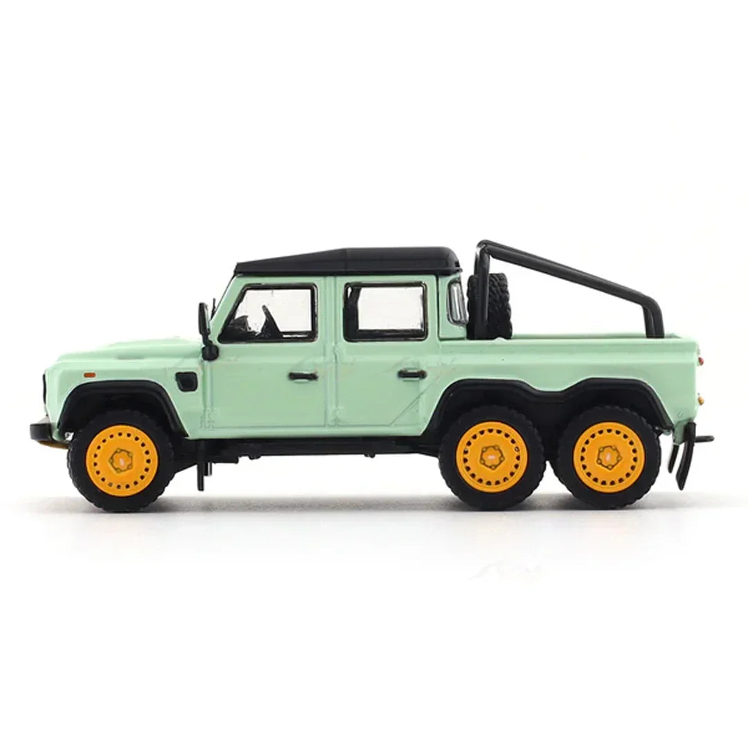 GCD Defender 6x6 Off-Road Expedition Pickup Diecast Car 1:64 Scale – Rugged Adventure Truck Collector Model with Display Box