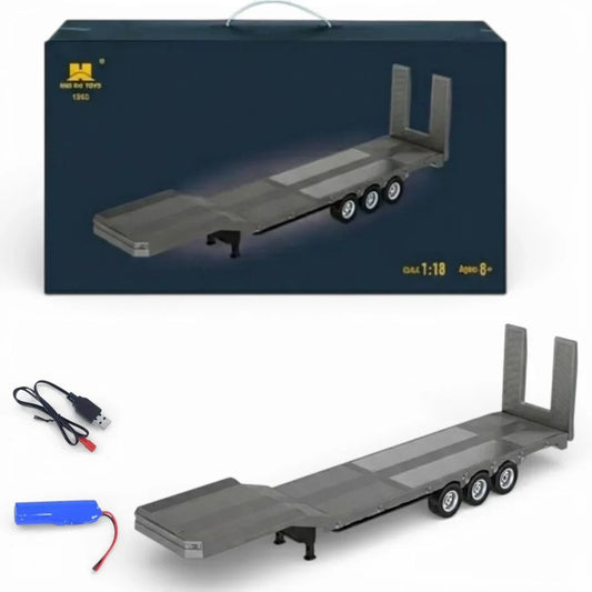 HUINA TOYS 1:18 RC Semi-Trailer Flatbed for 770S Heavy Duty Tractor Truck | Remote Control Construction Truck Accessory