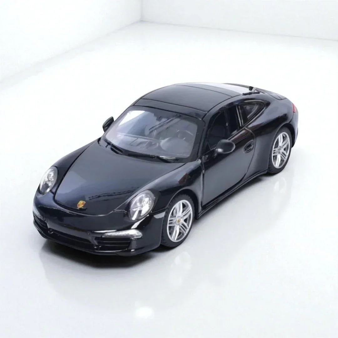 Rastar 1:24 Porsche 911 Carrera S Diecast Model – Black | Openable Doors, Premium Collectible Car (56200)