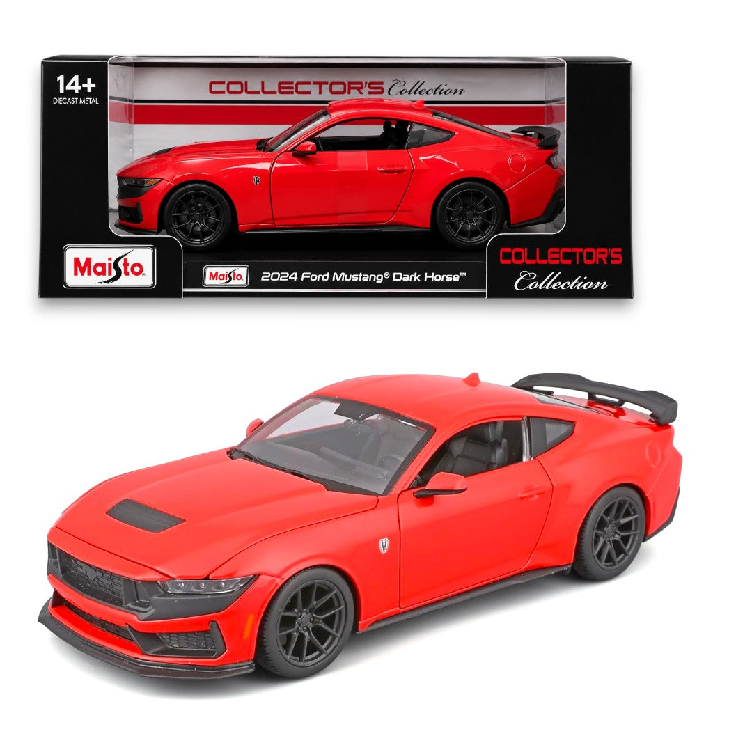 Maisto 2024 Ford Mustang Dark Horse 1:24 Die-Cast Model Car | Collector's Collection | Red
