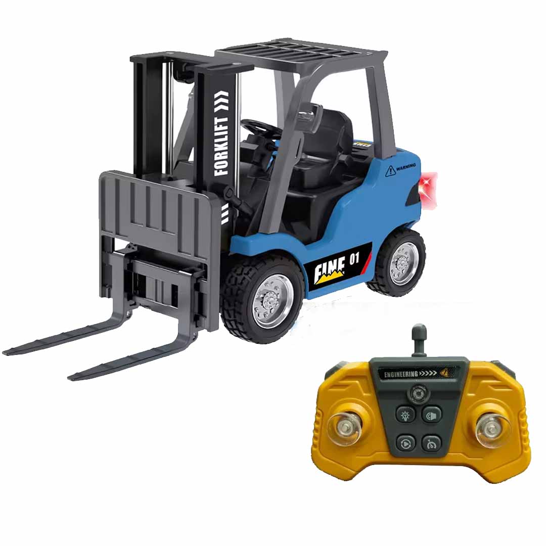 TRASPED 1:64 Scale RC Forklift Toy | 2.4GHz App & Remote Control Forklift with Lights & Sound | Alloy Construction Vehicle
