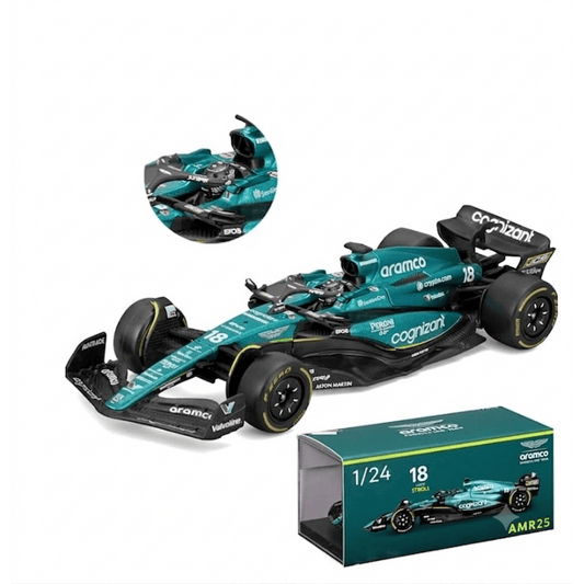 Bburago 1:24 Aston Martin AMR25 #18 Lance Stroll Formula 1 Diecast Model Car | Official F1 Collectible