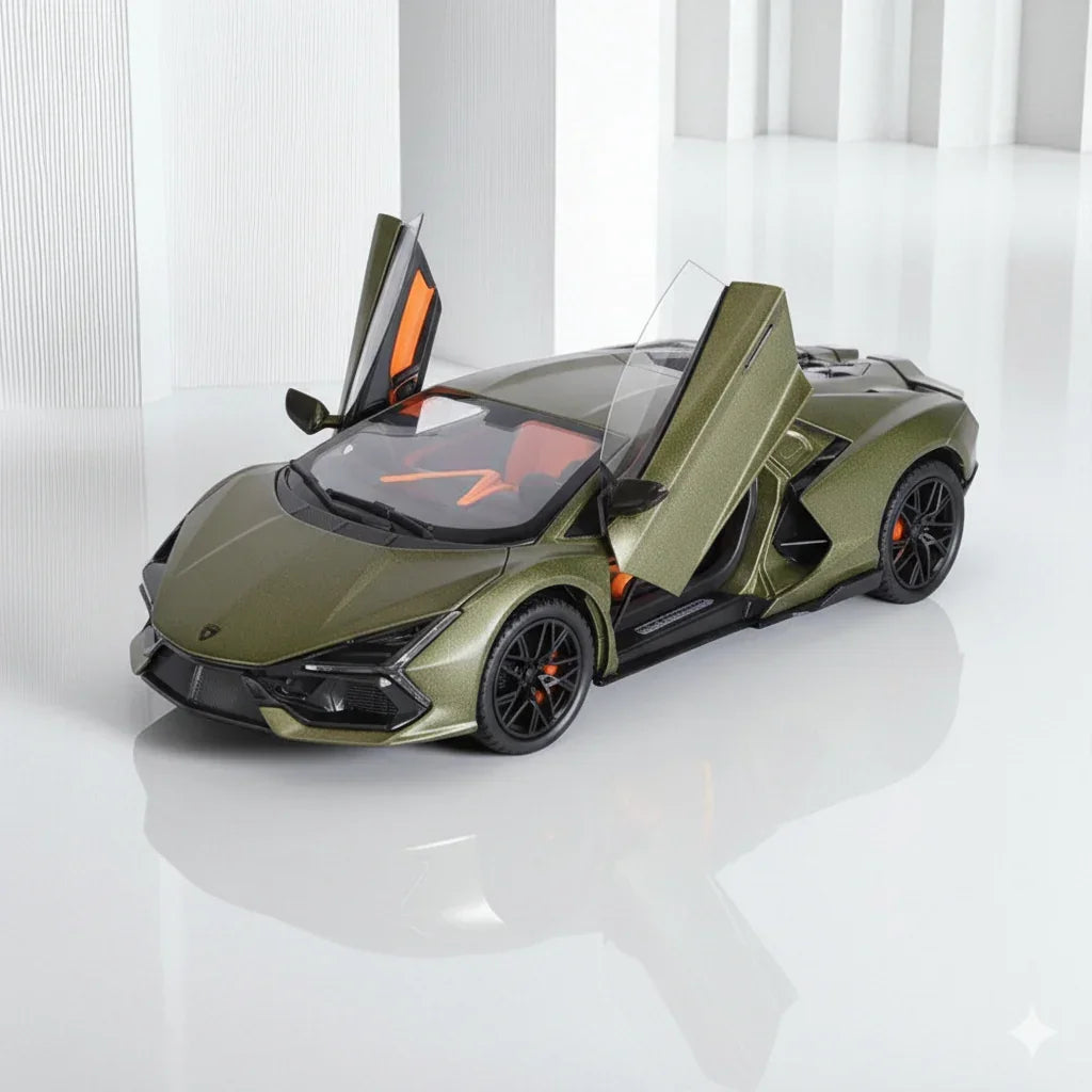 JOY JUNCTION 1:24 Lamborghini Diecast Car Model -Olive Green with openable door, pull back action  light and  sound  (JJ263)