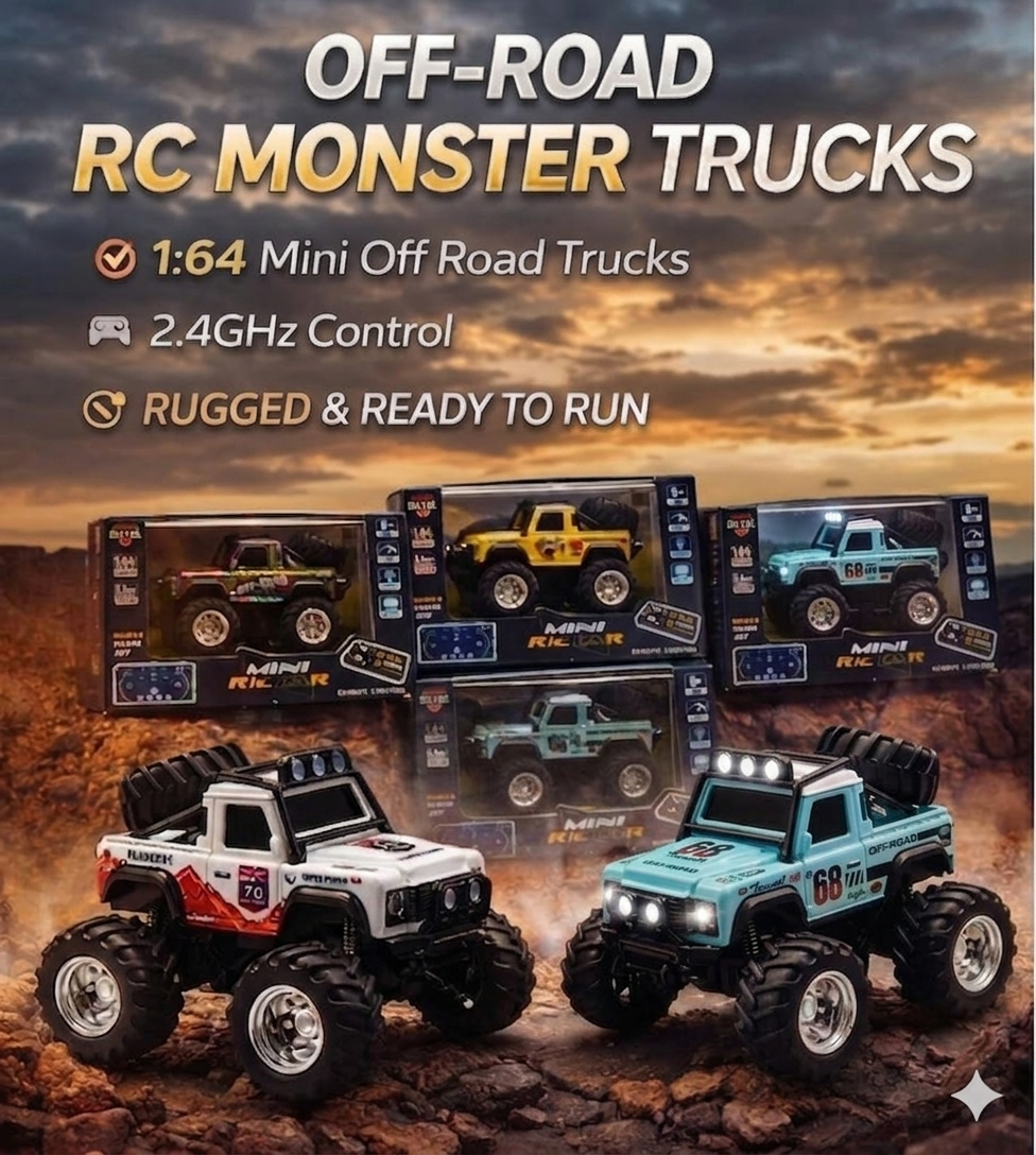 Trasped HG4-477 1:64 Mini RC Off-Road Climbing Truck – 2.4GHz Remote & App Control, LED Lights, Alloy Style Rock Crawler for Kids & Collectors
