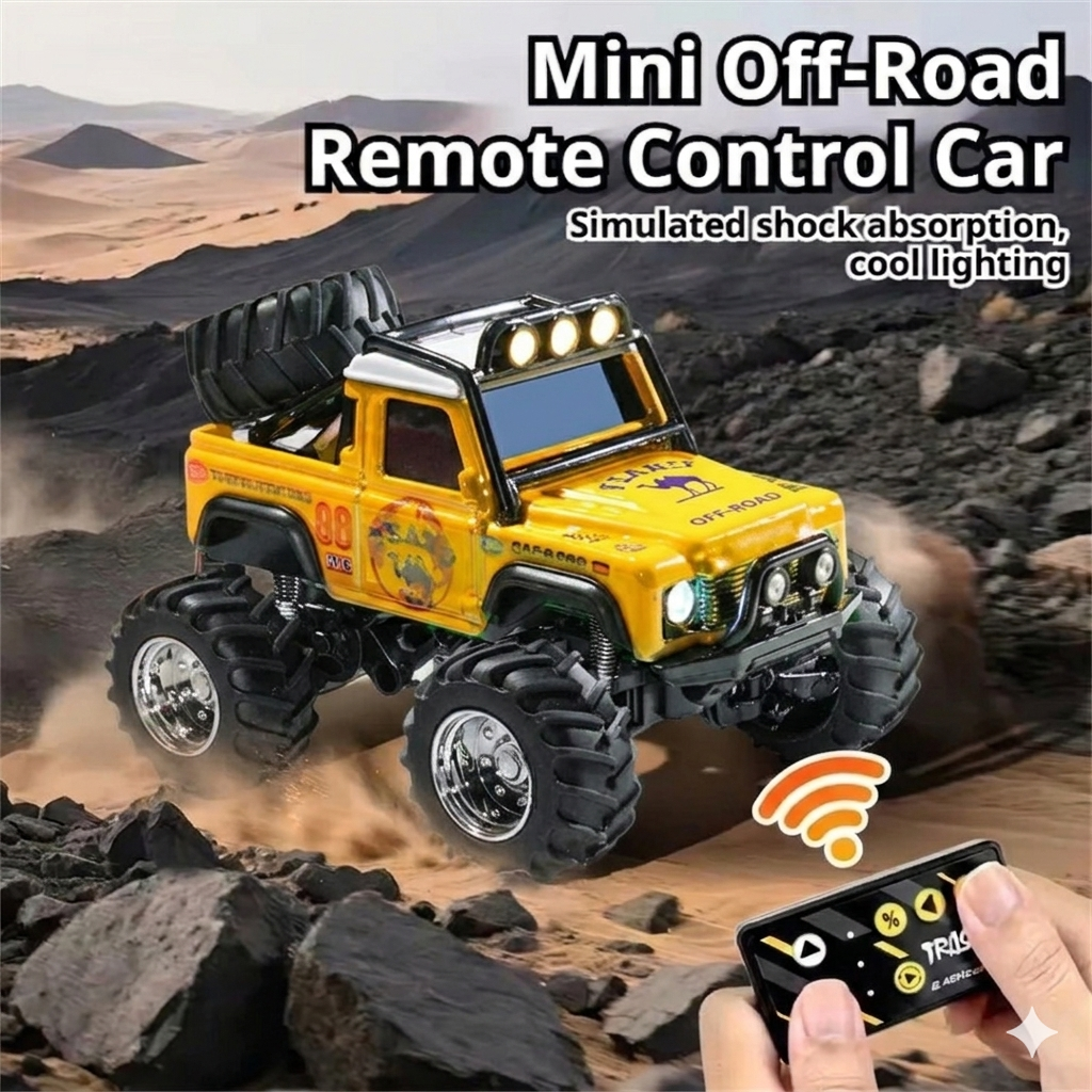 Trasped HG4-477 1:64 Mini RC Off-Road Climbing Truck – 2.4GHz Remote & App Control, LED Lights, Alloy Style Rock Crawler for Kids & Collectors