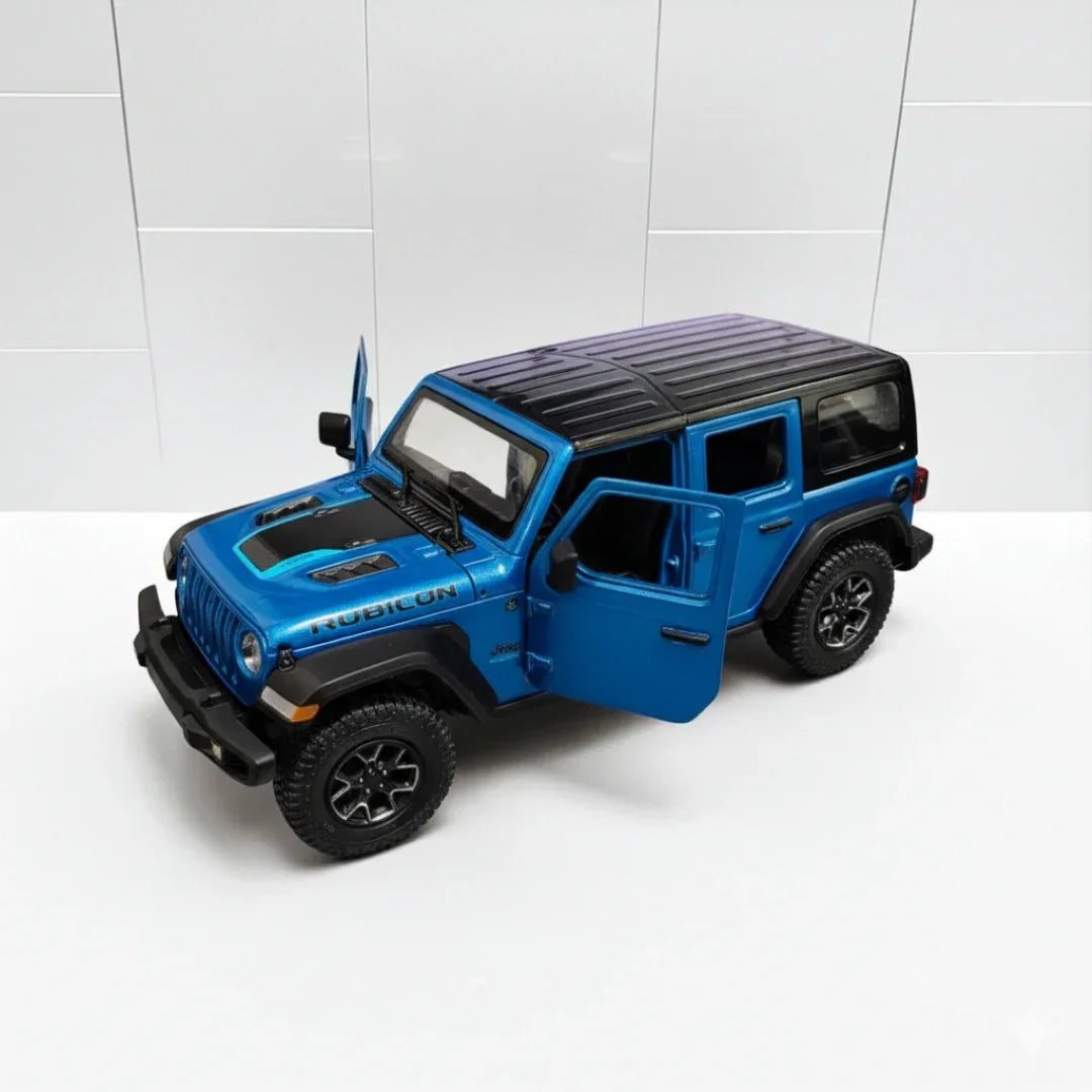 Rastar 1:24 Jeep Wrangler Rubicon 4xe Die-Cast Model – Blue | Openable Doors (64610)