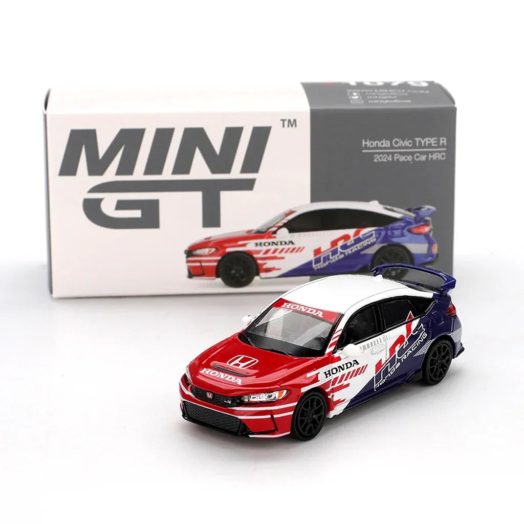 MINI GT 1:64 4-Car Die-Cast Model Set – Porsche 911 GT3 R Skeleton Rexy, Mazda AZ-1 LB40 PILOT, Lancia Stratos HF #4 & Honda Civic Type R HRC Pace Car