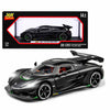 Joy Junction Koenig Smoke 1:24 Scale Die-Cast Hypercar Model with Sound & Light – Pull Back Metal Sports Car Toy for Collectors (Black)
