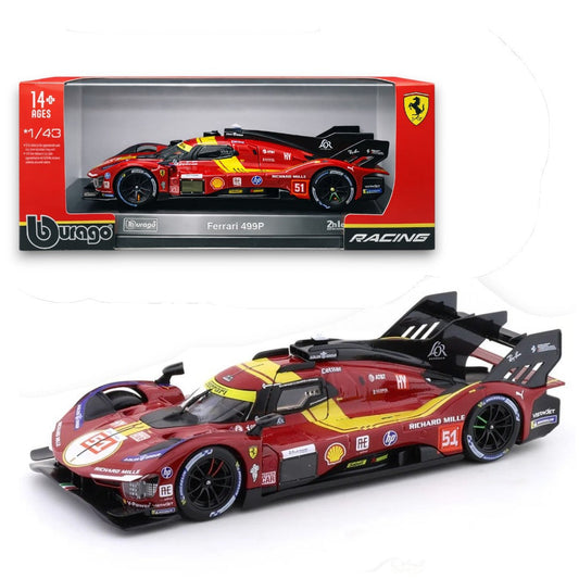 Bburago 1:43 Ferrari 499P #51 Le Mans Hypercar Racing Die-Cast Model Car | Ferrari Racing Collectible