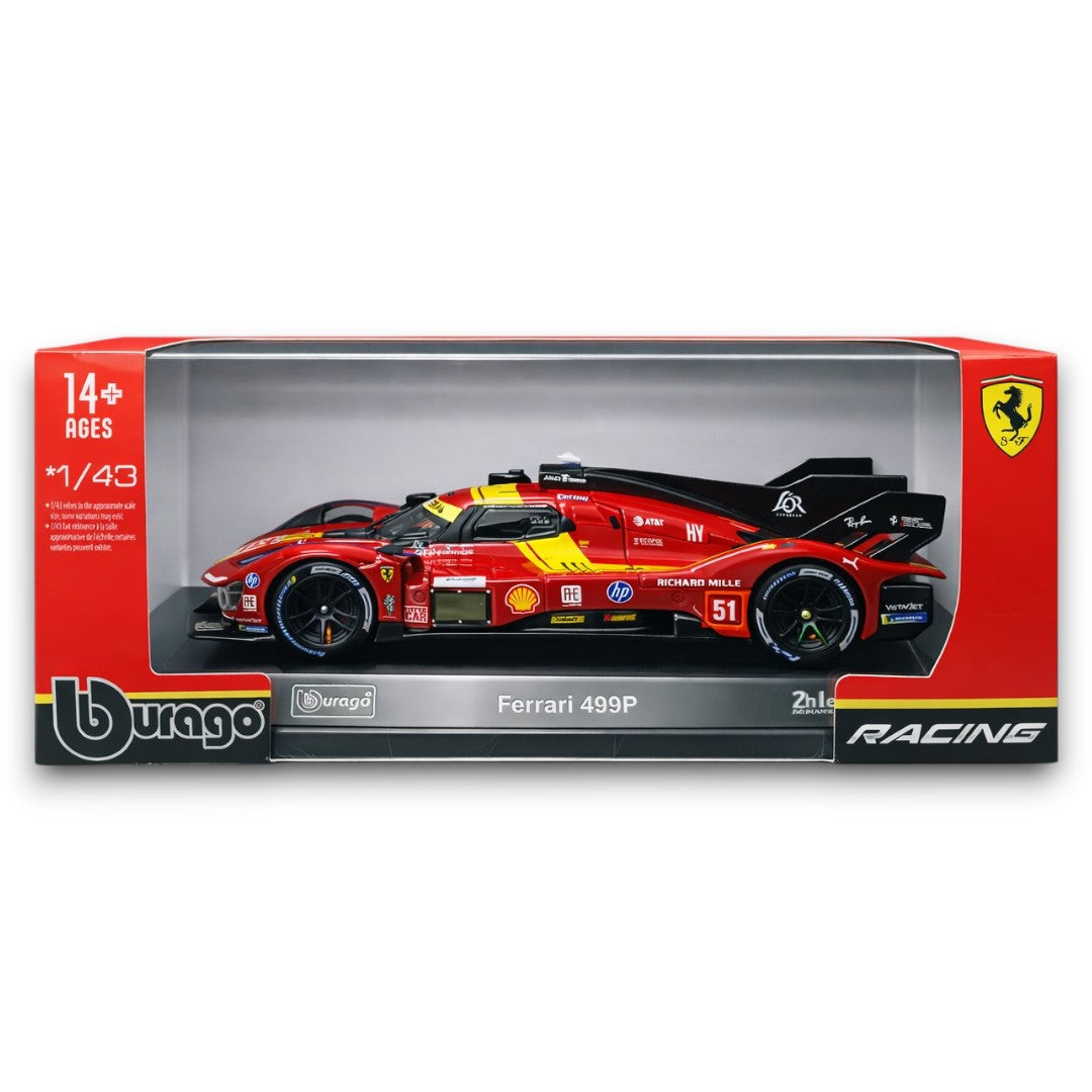 Bburago 1:43 Ferrari 499P #51 Le Mans Hypercar Racing Die-Cast Model Car | Ferrari Racing Collectible