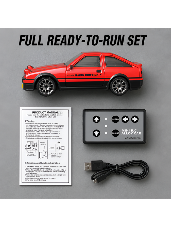 Mini 1:64 Alloy RC Drifting Car