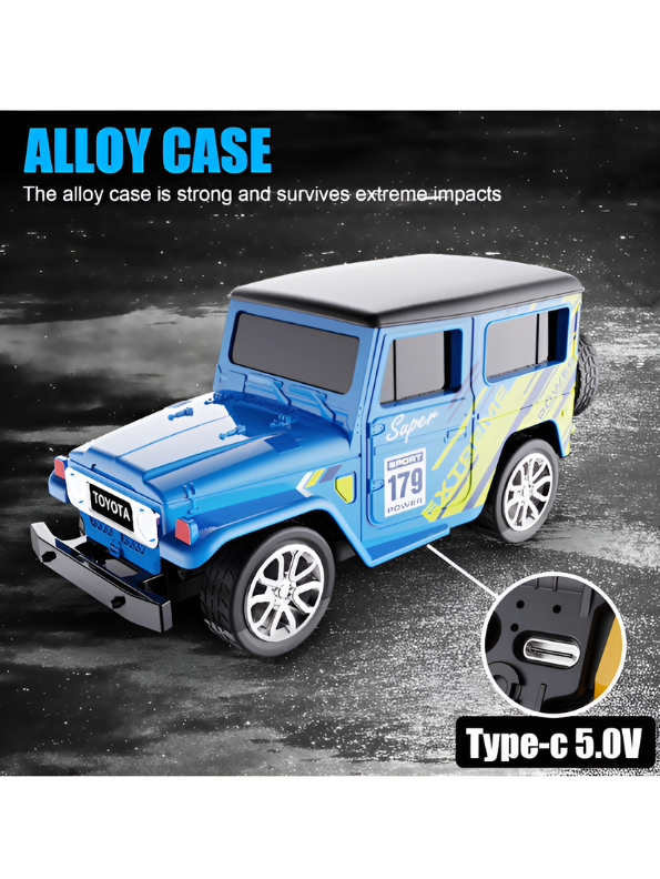 Mini 1:64 Scale RC Off-Road Land Cruiser Toy Car in 2 color