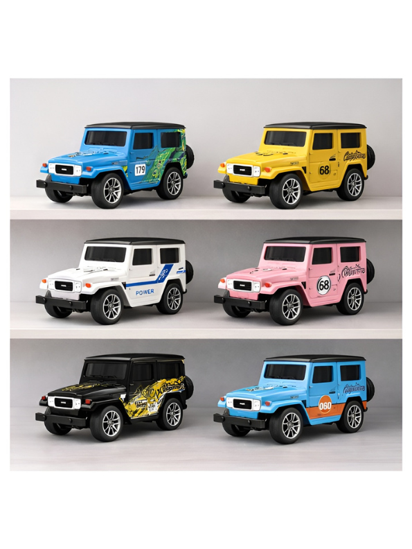 Mini 1:64 Scale RC Off-Road Land Cruiser Toy Car in 2 color