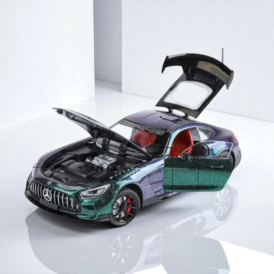 Joy Junction 1:24 Mercedes AMG Die-Cast Car Model – Chameleon Metallic Finish | Openable Doors, Pull-Back Action, Lights & Sound (JJ271)