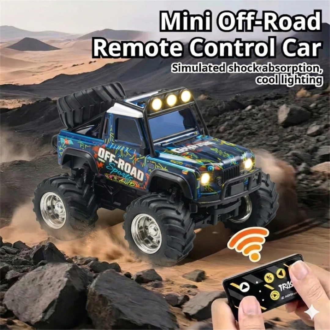 Trasped HG4-477 1:64 Mini RC Off-Road Climbing Truck – 2.4GHz Remote & App Control, LED Lights, Alloy Style Rock Crawler for Kids & Collectors