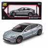 Joy Junction 1:24 Scale Tesla Model 3 Die-Cast Car Model with Sound & Light – Pull Back Metal Collectible Toy Car (Silver Grey)