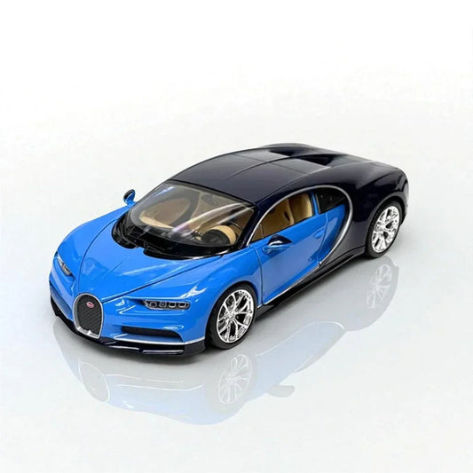 Welly 1:24 Bugatti Chiron Die-Cast Model – Blue | Openable Doors (24077)