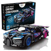 ThinkerPlace 1:18 DIY Blocks Pull-Back Car – Black & Blue | Buildable STEM Construction Racing Toy for Kids 8+