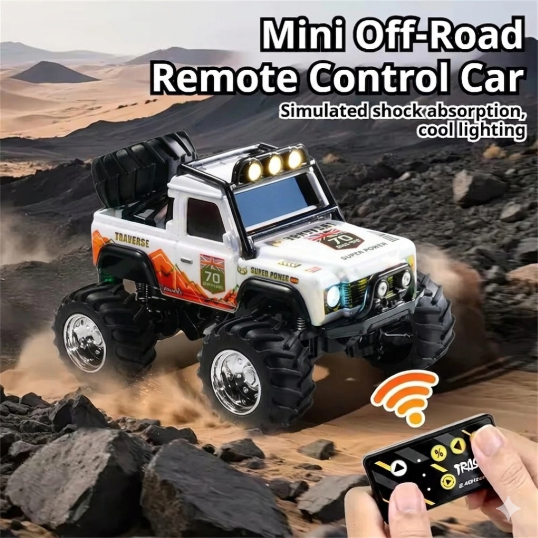 Trasped HG4-477 1:64 Mini RC Off-Road Climbing Truck – 2.4GHz Remote & App Control, LED Lights, Alloy Style Rock Crawler for Kids & Collectors