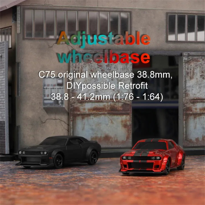 Turbo Racing C75 RTR 1/76 2.4G RWD Mini RC On-Raod Car with LED Lights
