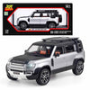 Joy Junction 1:24 Scale Defender SUV Die-Cast Model Car with Sound & Light – Pull Back Metal Off-Road Vehicle Toy (Silver)