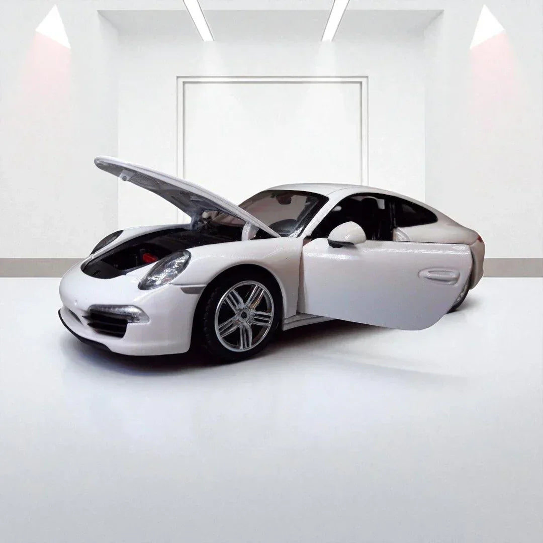 Rastar 1:24 Porsche 911 Carrera S Diecast Model – White | Openable Doors, Premium Collectible Car (56200)