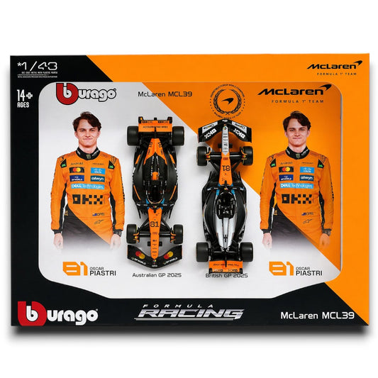 Bburago 1:43 McLaren MCL39 #81 Oscar Piastri Formula 1 Die-Cast Model Car | Formula Racing Collectible