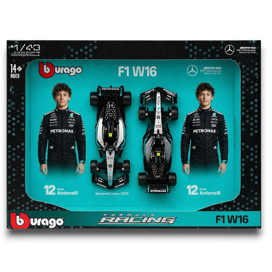 Bburago 1:43 Mercedes-AMG F1 W16 #12 Kimi Antonelli Formula 1 Die-Cast Model | Formula Racing Collectible