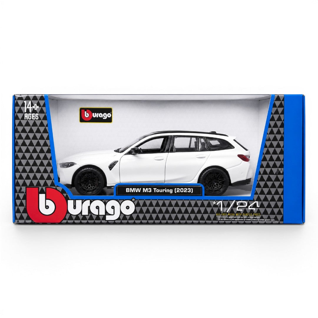 Bburago 1:24 BMW M3 Touring (2023) White Die-Cast Model Car – Premium Collectible