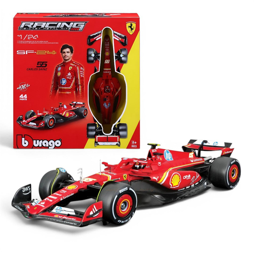 Bburago 1:24 Ferrari SF-24 #55 Carlos Sainz F1 Model Kit (2024) | Formula 1 Collectible Model