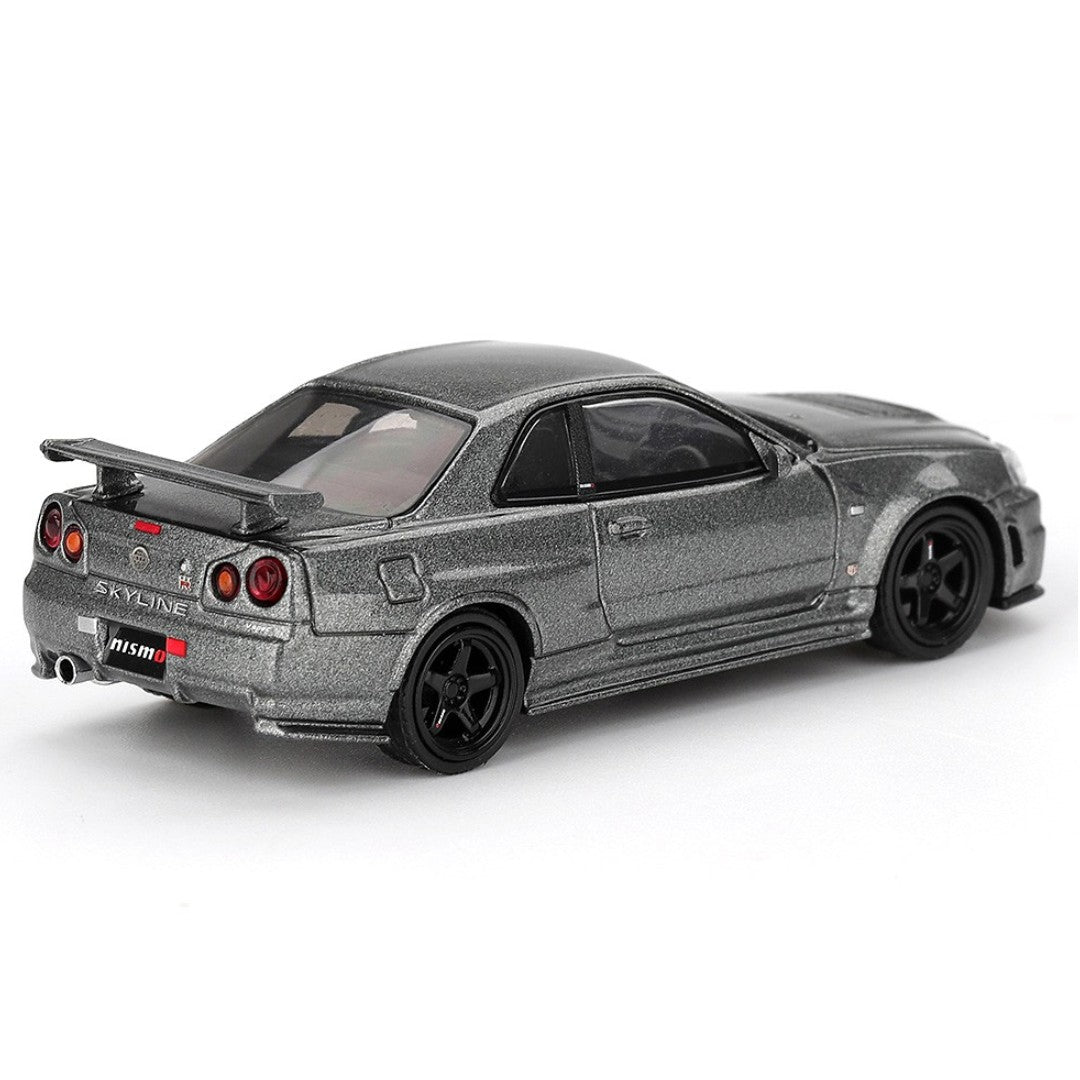 MINI GT 1:64 Nissan Skyline GT-R NISMO BNR34 CRS Version Dark Metal Gray Die-Cast Model Car