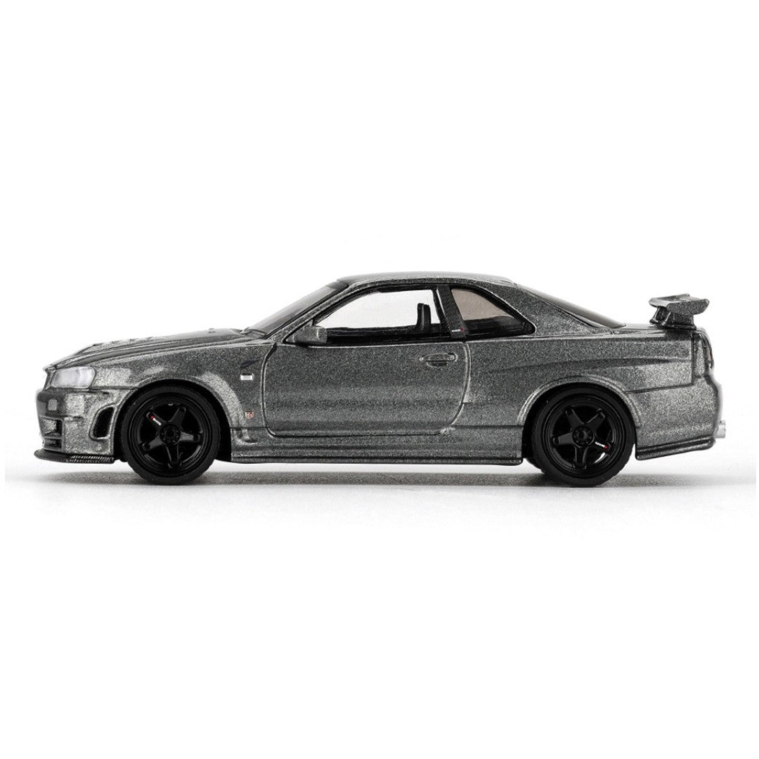 MINI GT 1:64 (Blister Pack) Nissan Skyline GT-R NISMO BNR34 CRS Version Dark Metal Gray Die-Cast Model Car