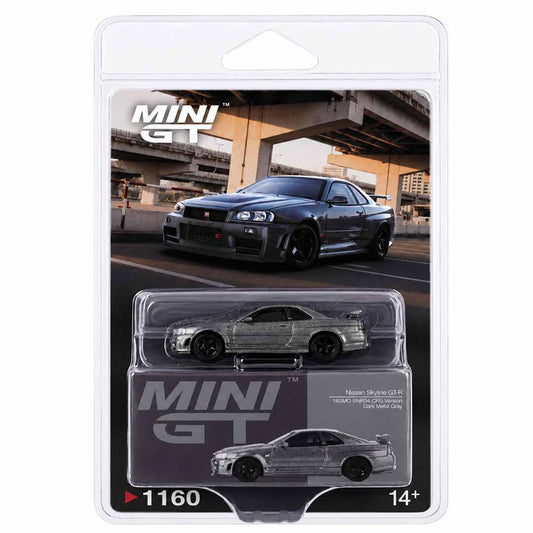 MINI GT 1:64 (Blister Pack) Nissan Skyline GT-R NISMO BNR34 CRS Version Dark Metal Gray Die-Cast Model Car