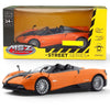 MSZ 1:24 Pagani Huayra Roadster Orange Die-Cast Model Car with Openable Doors & Pull-Back Action