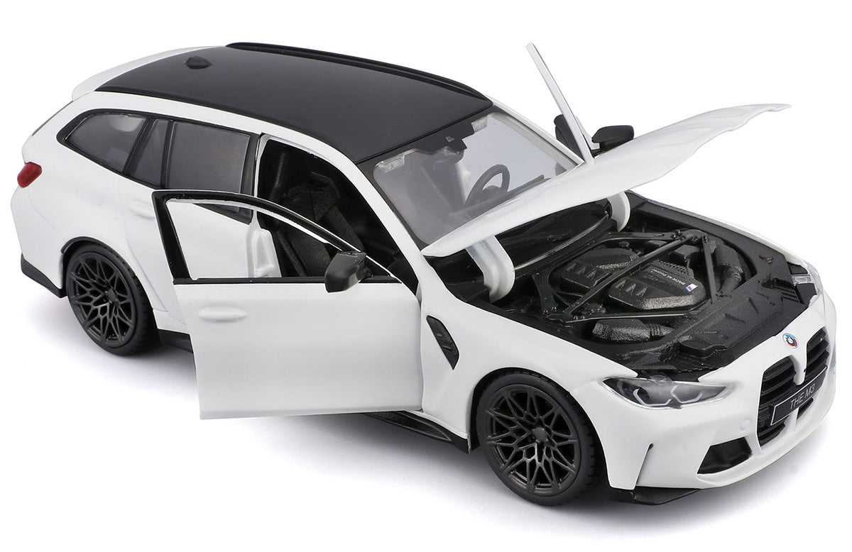 Bburago 1:24 BMW M3 Touring (2023) White Die-Cast Model Car – Premium Collectible