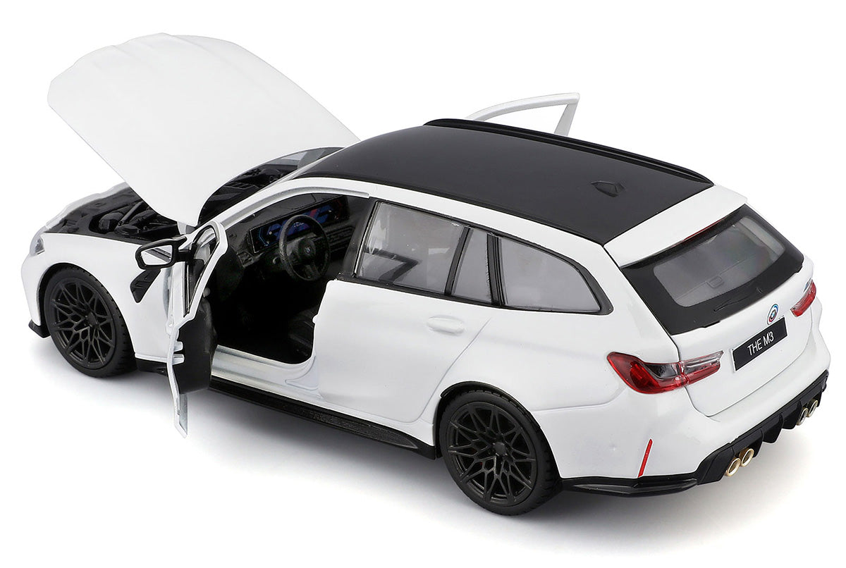 Bburago 1:24 BMW M3 Touring (2023) White Die-Cast Model Car – Premium Collectible