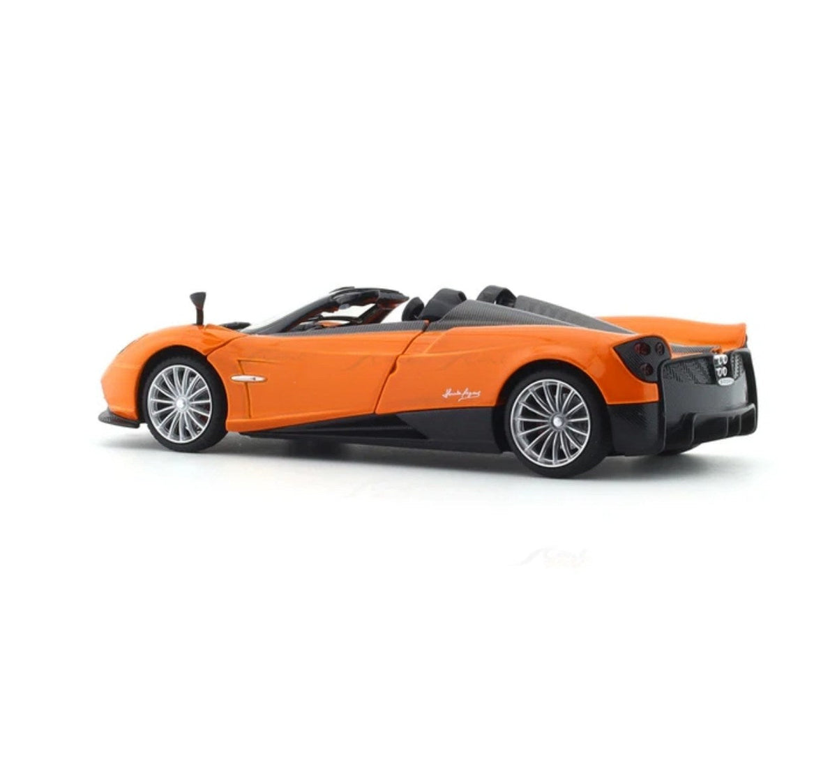 MSZ 1:24 Pagani Huayra Roadster Orange Die-Cast Model Car with Openable Doors & Pull-Back Action