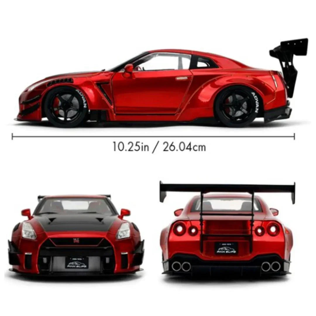 Jada Toys Pink Slips Nissan GT-R R35 LB Kit 1.5 Red & Black 1:18 Diecast Model Car